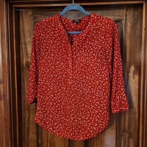 NYDJ 3/4 Sleeve Blouse Abstract Polka Dots